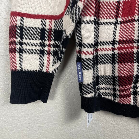 Disney Mickey Mouse Spirit Jersey Sweater Multicolor Size XS Plaid Relaxed - Picture 7 of 9